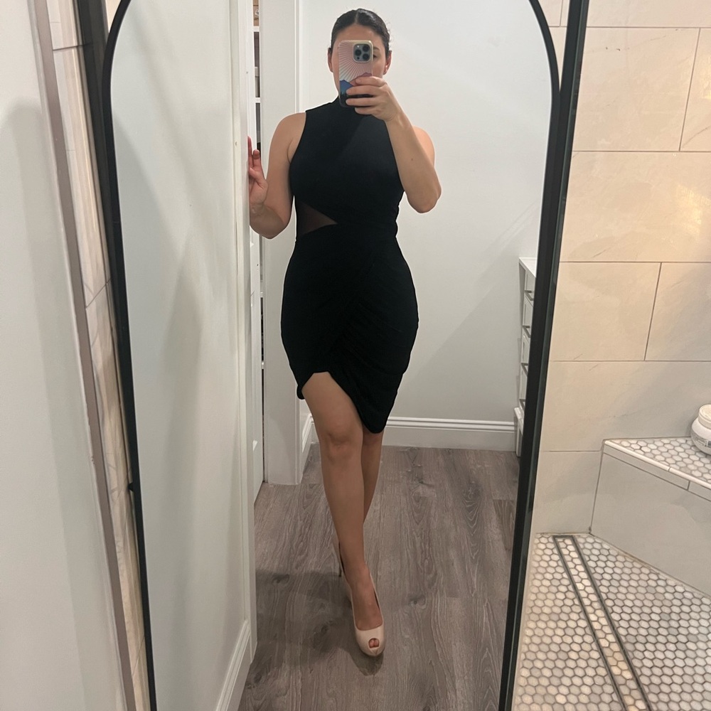 Bebe Sleeveless Black Cutout Bodycon Dress - Women